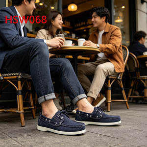LLJ, scarpe da barca casual piatte antiscivolo con cuciture manuali in pelle di alta qualità per la spagna HSW068 - Product Image 3
