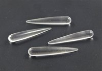 Perles en quartz naturel en forme de goutte, pierres précieuses percées verticalement, noires polies, pour la fabrication de bijoux, en vrac