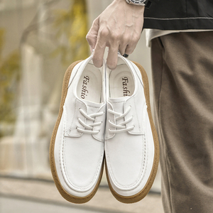 Nouveau blanc durable hommes décontracté affaires cuir derby chaussures marque classique homme <span class=keywords><strong>bateau</strong></span> baskets haute qualité USA marque grande taille 46 - Product Image 6