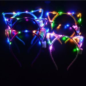 Diadema con Orejas de Gato y Diez Luces Intermitentes, Accesorio para Disfraces de Fiesta - Product Image 5