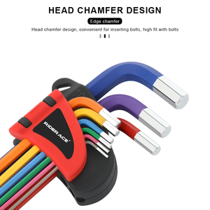 RIDERACE-Juego de Llaves hexagonales S2 para bicicleta, llave hexagonal interior de acero, bola plana de colores, 1,5/2/2, 5/<span class=keywords><strong>3</strong></span>/4/5/6/8/10mm, 9 Uds. - Product Image 4