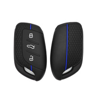 Étui et coque de clé de voiture en silicone RYHX léger à 3 boutons, motif nid d'abeille, pour MG Linghang & Roewe I5