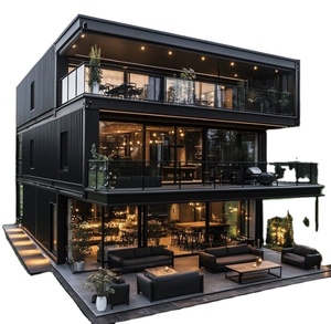 บ้านสำเร็จรูป CE Prefab Black Series 2 ชั้น แบบพับได้ เคลื่อนย้ายได้ บ้านคอนเทนเนอร์สำเร็จรูปขนาด 40 ฟุต พร้อมครัวแบบโมดูลาร์ สไตล์วิลล่า - Product Image 1