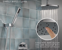 Système de douche à effet pluie moderne série 14 pour hôtels, ensemble de robinetterie chromé poli avec pommeau de douche, jets de massage, pulvérisation, vanne murale