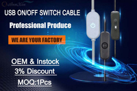 Pengisi daya kabel USB ke DC 5V 2.5A, catu daya AC kabel USB mikro untuk Raspberry Pi 4 4B 5V 3A Tipe C dengan saklar