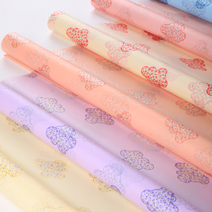 CUTE Garden Bear Purple Waterproof Thickened Jelly Film Flower Bouquet Cartoon Snack Wrapping Paper with Gift Material