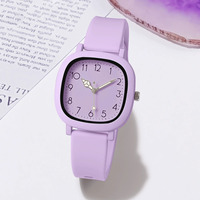 Jam Tangan Kuarsa Wanita Tali Silikon Modis Set Jam Tangan Dial Arab Kasual untuk Anak Perempuan Jam Reloj Hombre
