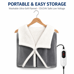Couverture chauffante portable en graphène de qualité supérieure, lavable, en flanelle, électrique, douce, en peluche, réversible, confortable, pour la maison et les voyages - Product Image 1