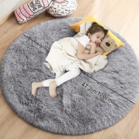 Tapis rond moderne et moelleux en peluche, épais et duveteux, idéal pour le salon, directement de l'usine