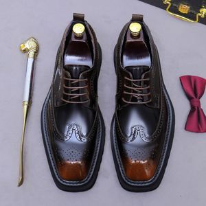 Heightening Brookes Decorative Large Leather <b>Boot</b> for Men - Genuine Leather Formal Casual Business British Trendy Thick-soled - Product Image 3