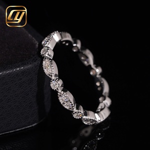 Anillo Apilable de Eternidad Completa CHOYUE, Elegante, con Diamantes Cultivados en Laboratorio en Corte Marquise Alternado, Chapado en Rodio, Plata de Ley 925, Certificado IGI - Product Image 3