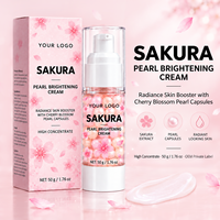 Crème Éclaircissante Quotidienne à la Fleur de Cerisier et Niacinamide, Soin Illuminateur Haute Concentration pour Peaux Ternes, Effet Éclatant, Perle de Sakura