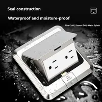 Enchufe de Piso Estándar Americano, Impermeable, 15A, para Cocina, Dormitorio, Interior, Dorado, Oculto, para Escritorio