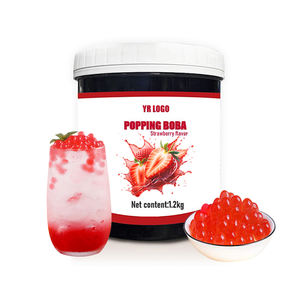 Perles de Boba en gelée de fraise en gros avec sucre pour Bubble Tea et boissons premium - Rose 1,2 kg Prix promotionnel usine - Product Image 2
