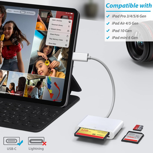 Adaptateur de carte mémoire 3 en 1 Type C CF/SD/TF, lecteur de carte SD USB C compatible avec les appareils photo numériques pour iPhone 15/ iPad/Android - Product Image 4