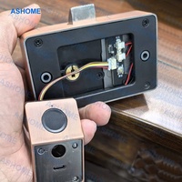 Serrure de porte de bureau en bois avec empreinte digitale et 2 clés, application Tuya, serrure de sécurité intelligente pour armoire à domicile