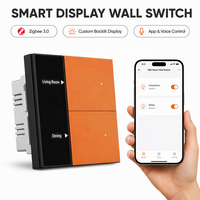 Interrupteur intelligent Tuya Smart Life Zigbee avec écran LED DIY pour lettres, boutons blancs, noirs, gris, dorés, pour toute la maison, hôtel