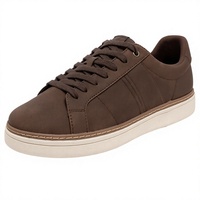 Baskets décontractées à lacets pour hommes en similicuir uni, style classique, pour la marche et le tennis, Fashion-Kantor, marron foncé, taille 10
