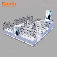 Vitrine de présentation en aluminium et verre de luxe pour téléphones portables, bijoux, cigarettes, montres, avec éclairage LED