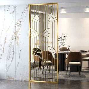 EX363 Modern Foldable MultiFunctional Laser Cut Stainless Steel Metal <b>Screen</b> Room Divider Sculpture Decorative <b>Panel</b> Privacy - Product Image 4