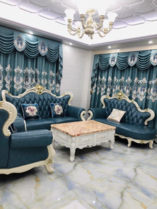 الفاخرة الأثاث غرفة المعيشة طقم أريكة الخشب نحت الملكي الأوروبي نمط الأرائك العتيقة ساعات ذات معصم جلد كلاسيكية طقم أريكة s - Product Image 4