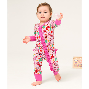 Mono de algodón de punto unisex para bebé, con cremallera, estilo casual, de bambú, venta al por mayor, Vietnam - Product Image 3