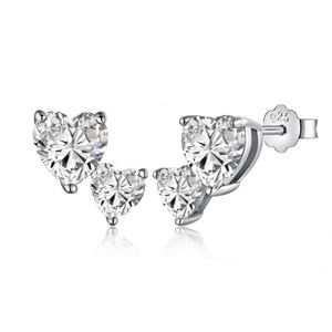 Dylam Iced Out Stud <b>Earrings</b> for Women Screw-<b>Back</b> Hypoallergenic CZ Heart Stud <b>Earrings</b> Ear Studs for Women - Product Image 1