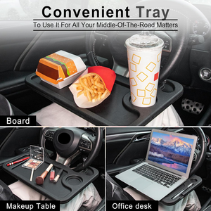 Plateau de volant de voiture multifonction 2 en 1, pliable et portable, table à nourriture pour voiture, support universel pour l'intérieur de la voiture, pour les voyages - Product Image 5