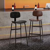 Tabouret de bar en fer forgé, chaise de pub, tabouret haut, minimaliste, moderne, pour bar à domicile, dossier rembourré, sans accoudoirs