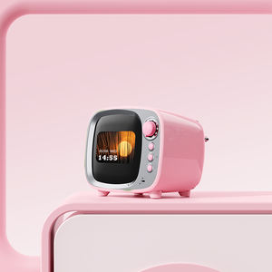 Haut-parleur sans fil à écran tactile Blue-tooth Retro TV Design Alarm Clock BT Active Stereo Sound Multifunctional White Noise Speaker - Product Image 4