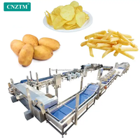 Volledig automatische elektrische verwarmingslijn voor continue productie van frieten, 1000 kg/uur, met mixer en friteuse, roestvrij staal, fabrieks prijs