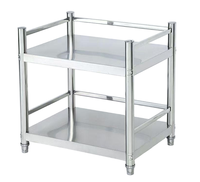 Étagère de comptoir en acier inoxydable sur mesure, organisateur de rangement soudé pour table, à un ou deux niveaux, pour équipement de cuisine et de restauration
