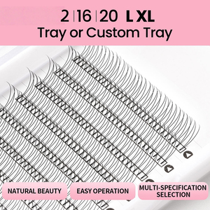 Extensions de cils naturels, nouveaux bouquets de cils individuels avec pointes et bases, vente en gros, logo personnalisé, kit de cils en bouquets DIY - Product Image 2