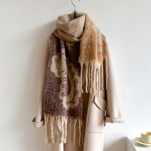 <span class=keywords><strong>Vintage</strong></span> européen américain femmes automne hiver Pashmina écharpe épaissi coton Polyester glands Long châle - Product Image 6