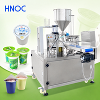 Machine de remplissage et de scellage automatique HNOC pour yaourt et crème glacée, type rotatif mini, pour gobelets en plastique de gelée