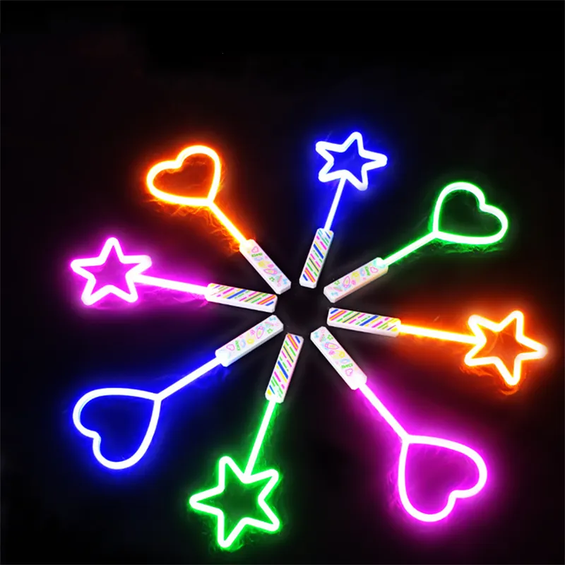 LED großer fünfzackiger Stern Liebe blinkendes Stick Spielzeug Neon leuchtender Stick Fluor zieren der Jubels tock