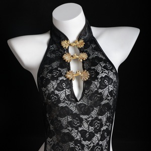 Combinaison Cheongsam classique en dentelle transparente, sexy et ajourée, lingerie pour femmes - Product Image 1