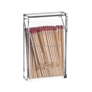 Blanco Lucite Acrílico Match Box Acrílico Match Holder Con Flip Open Cover - Product Image 5