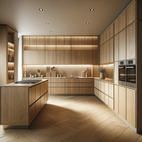 Projet de maison personnalisé îlot de cuisine en bois cuisine moderne Design rangement meubles de cuisine armoires