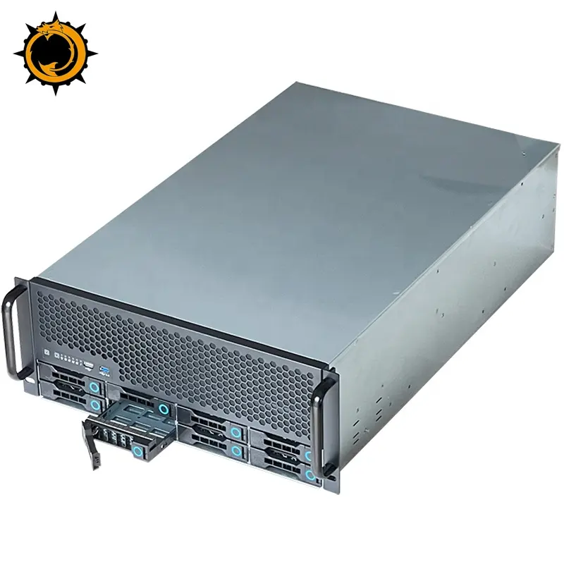 ZhenLoong 4U 8 bay Rack mount hot swap HDDs SAS SATA 19 pouces Rack server Chassis Storage 8 PCI Slots Case redondance 1 + 1 800W