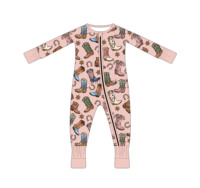 Pakaian Anak Grosir Populer, Romper Bayi Custom Print dengan Resleting untuk Bayi Laki-laki dan Perempuan 0-24 Bulan, Lengan Panjang, Tanpa Kaki