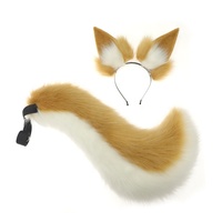 Serre-tête oreilles de renard Tamamo-no-Mae, kit cosplay avec queue de kitsune en peluche, accessoires pour convention anime