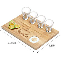 Plateau de service rectangulaire en bois de luxe personnalisable et écologique pour vin, gravé, idéal pour les fêtes - Vente en gros