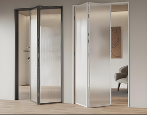 Puerta <span class=keywords><strong>de</strong></span> vidrio <span class=keywords><strong>de</strong></span> aluminio Diseño <span class=keywords><strong>de</strong></span> acordeón moderno Método <span class=keywords><strong>DE</strong></span> APERTURA <span class=keywords><strong>DE</strong></span> ACERO INOXIDABLE plegable Patio Pantalla plegable interior 5 años - Product Image 2