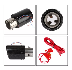 Embout de silencieux d'échappement universel en fibre de carbone 63mm avec tuyau d'échappement lumineux LED lumière rouge bleue tuyau d'échappement élégant - Product Image 4