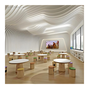 Panneau de <span class=keywords><strong>plafond</strong></span> ondulé en aluminium suspendu en métal <span class=keywords><strong>acoustique</strong></span>, design de <span class=keywords><strong>faux</strong></span> <span class=keywords><strong>plafond</strong></span> pour hôtel, centre commercial, villa, hall, maison, bureau - Product Image 5