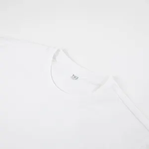Maglietta bianca bianca a manica corta in bianco Casual in bianco con equipaggio di alta qualità