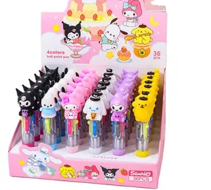 Ruunjoy Cartoon Sanrio Vierfarbiger Kugelschreiber Niedlich Hello Kitty Cinna moroll Kuromi Student Multi color Pen Kinder