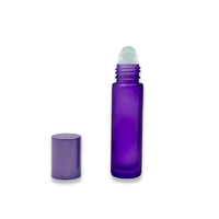 Ausgefallene bunte 5ml 10ml benutzer definierte rosa gefrostete Rolle auf Glas parfüm flasche mit Rollerball