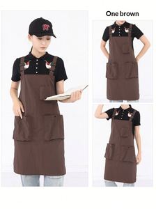 Wholesale Custom Logo Sustainable European Style Sleeveless Waterproof Cotton Bib <b>Apron</b> with Pockets for <b>Kitchen</b> Work Clothes - Product Image 2